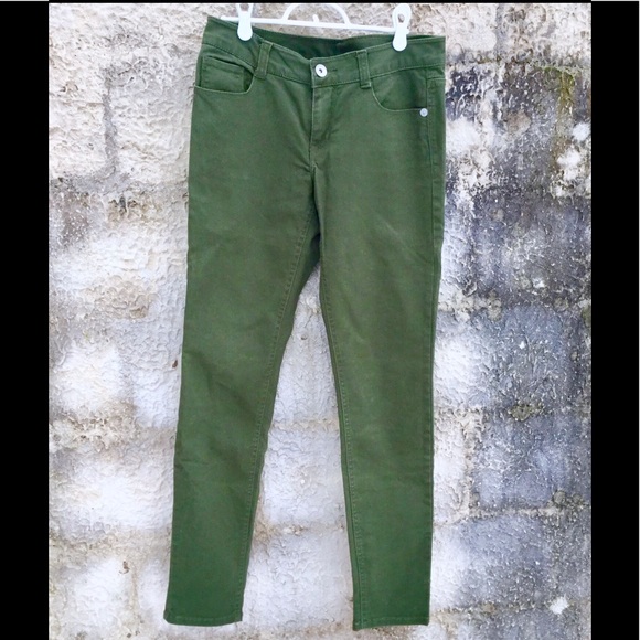 Straight Leg Jeans Olive Alloy Size 7 - Picture 2 of 6